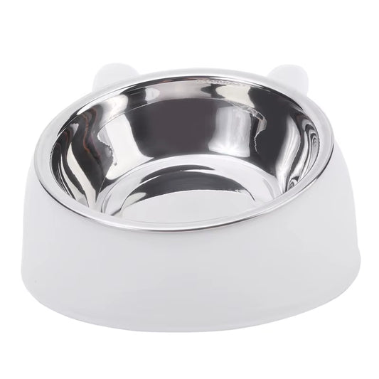 1/2/5Pcs Cat Bowl Creative Inclined Kitten Puppy Food Feeding Bowls Stainless Steel Cats Drinking Feeder Pet Dogs Cats Feeders